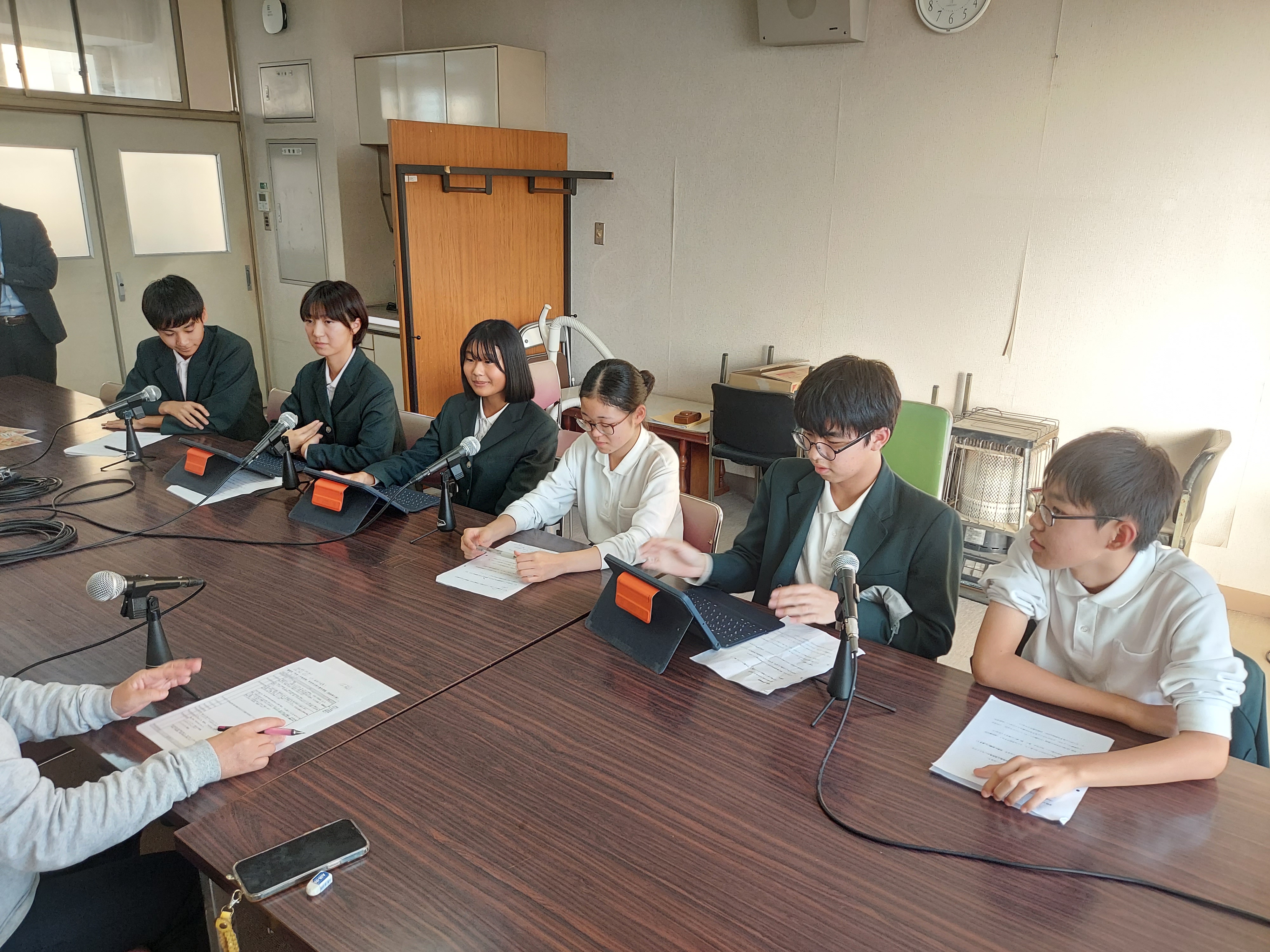 宇治っ子放送部　西小倉中学校の収録風景