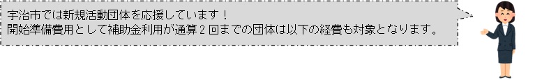 宇治市では新規活動団体を応援しています。