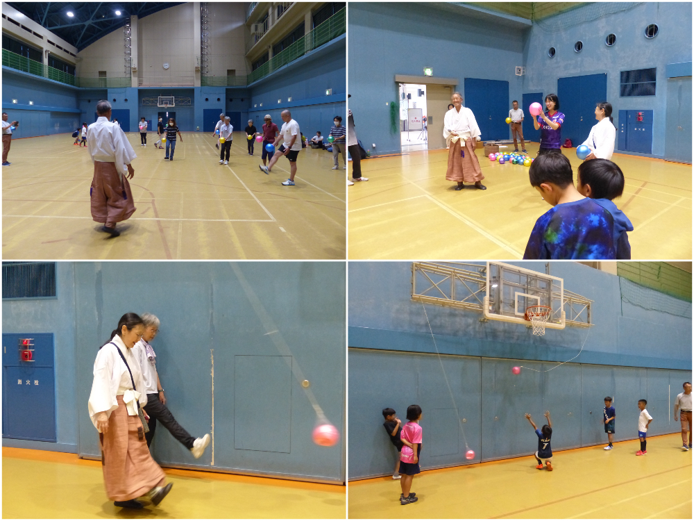 カラーボールで練習中