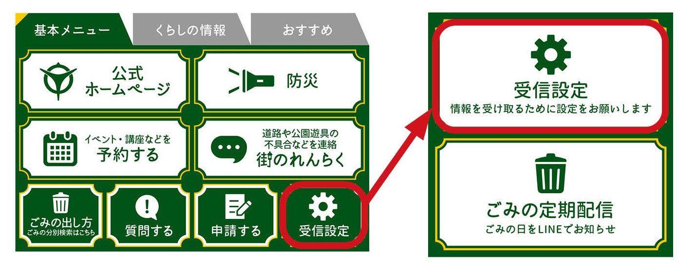 LINE受信設定方法(1)