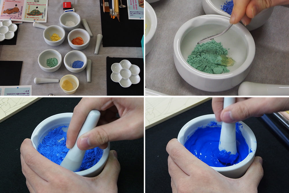 絵具作りの工程