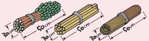剪定枝、木切れ、よしず、すだれ